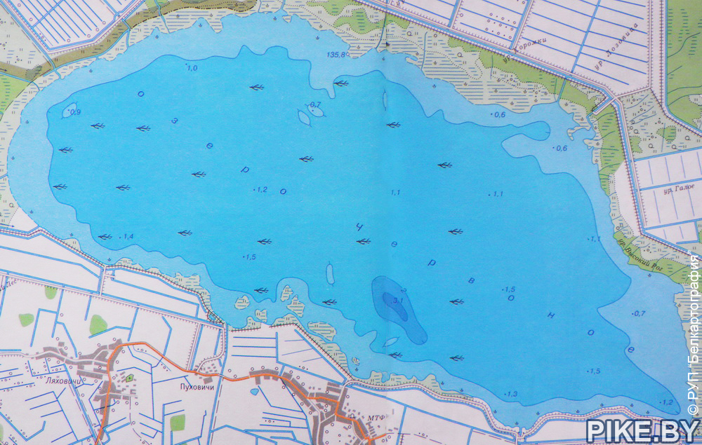 Карта глубин Червоного озера