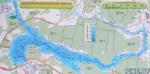 Карта водохранилища Вяча