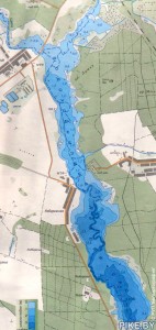 Миничи (Ляховичское) водохранилище - карта глубин