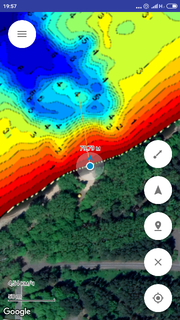 "План рыбалки" - приложение для рыбалки. карты глубин водоемов